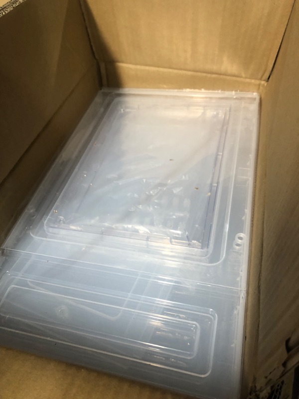 Photo 1 of iBune 24 Pack Drop Front Shoe Storage Boxes, Containers for Display Sneakers Boots, Fit US Size up to 12, White 24 Pack