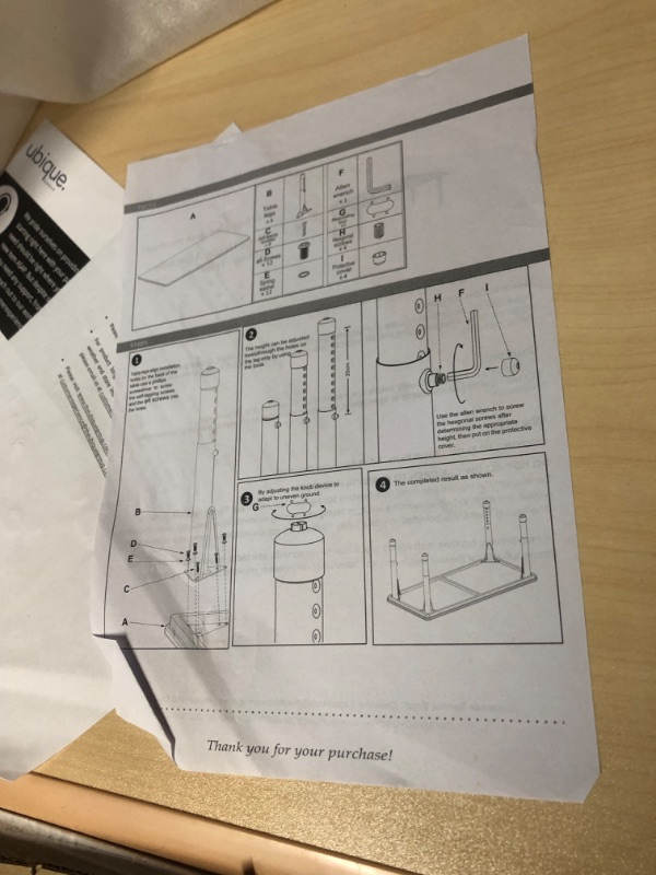 Photo 1 of *SEE NOTES* Flash Furniture 24" W x 48" L Rectangular Natural Plastic