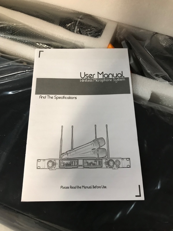 Photo 5 of ***see notes***SENWOSI Wireless Microphone System, Dynamic Microphones Metal Wireless Mic Set with 2 Cordless Mics, 2x100 UHF Adjustable Frequencies, 700ft Range, UHF Mics for Karaoke/PA System/Church