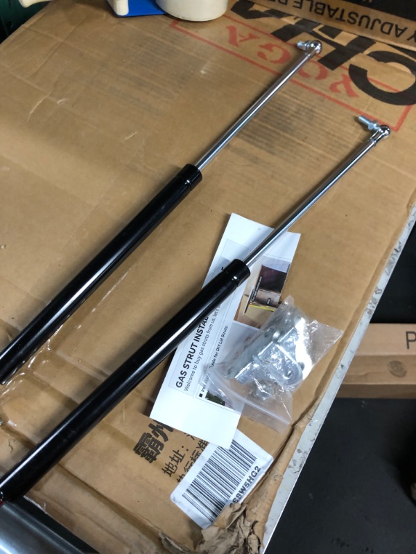 Photo 2 of 20 Inch 200Lb/889N Gas Struts Spring Shocks with L-Type Mount Brackets for Queen King RV Bed Murphy Bed Heavy-Duty Tool Box Cabinet Trap Door Floor Hatch Lid Truck Canopy Cover Trailer 2pcs by IAQWE 20" 200Lb