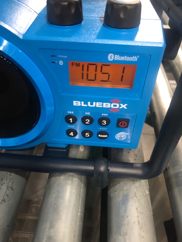 Photo 2 of Sangean BB-100 BlueBox AM/FM Ultra-Rugged Digital Receiver with Bluetooth, Blue, 12.4"