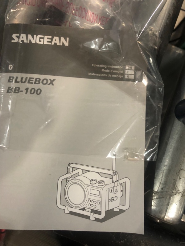 Photo 4 of Sangean BB-100 BlueBox AM/FM Ultra-Rugged Digital Receiver with Bluetooth, Blue, 12.4"
