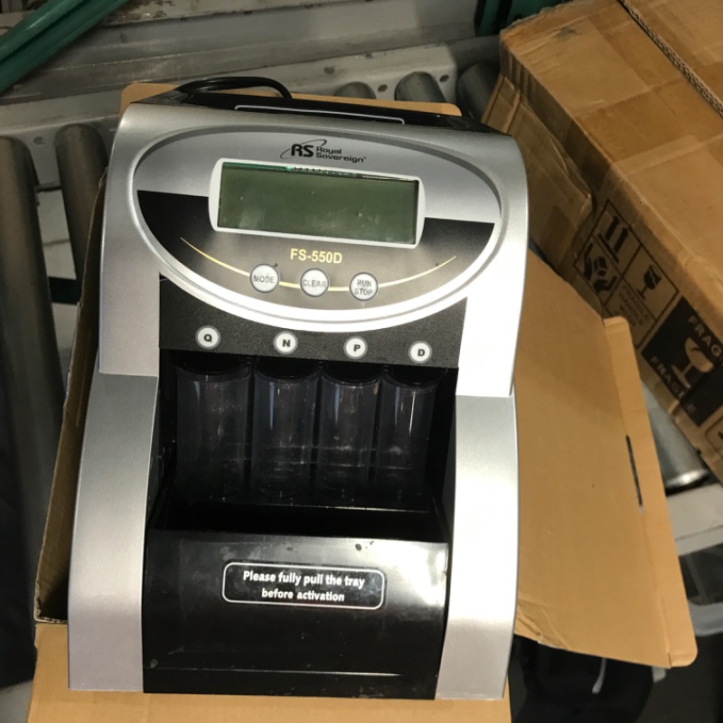 Photo 2 of **PARTS ONLY NO REFUND Royal Sovereign 1 Row Electric Coin Counter/Sorter, Patented Anti-Jam Technology, Digital Counting Display (FS-550D)