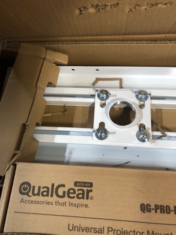 Photo 3 of QualGear Pro-AV QG-KIT-S-3IN-W Projector Mount Kit Accessory Suspended Ceiling Adapter, 3" 