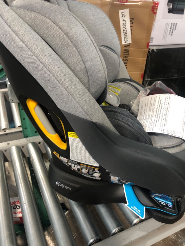 Photo 5 of Baby Jogger City Turn Rotating Convertible Car Seat | Unique Turning Car Seat Rotates for Easy in and Out, Phantom Grey