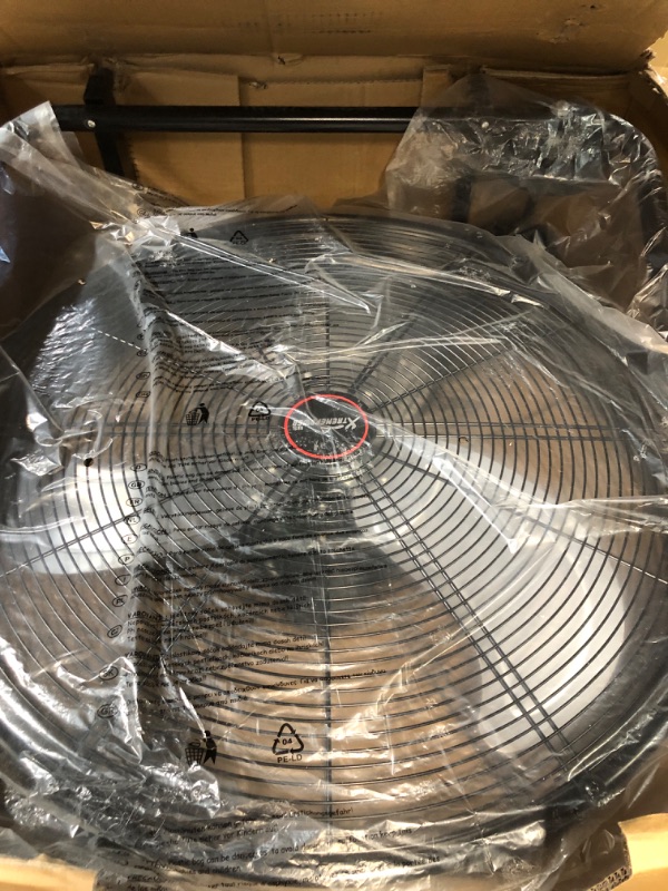 Photo 2 of **UNABLE TO TEST**  xtremepowerus 24" inch high velocity flow floor fan rolling drum shop fan garage adjustable speed air flow with built-in wheel