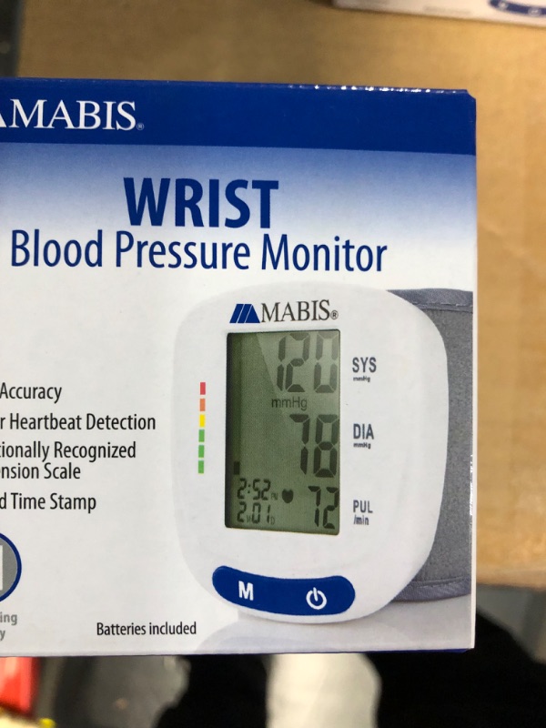 Photo 3 of * single item *
Mabis Digital Premium Wrist Blood Pressure Monitor with Automatic Wrist Cuff that Displays 
