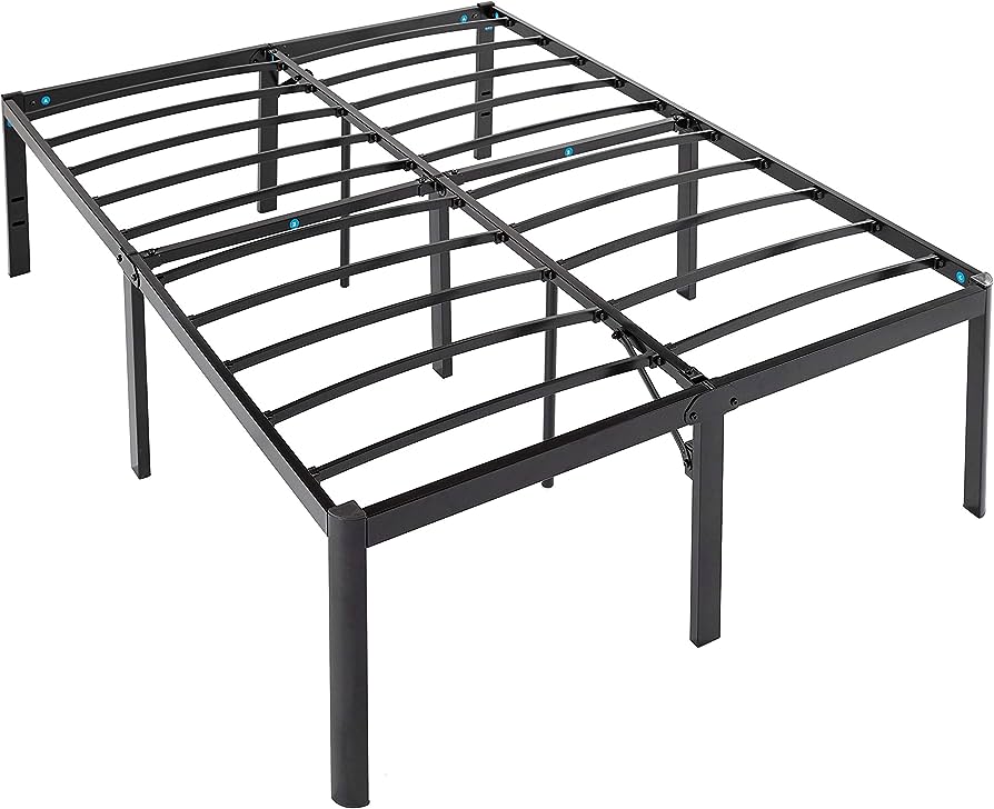 Photo 1 of **NONREFUNDABLE**FOR PARTS OR REPAIR**SEE NOTES**
Amazon Basics Heavy Duty Non Slip Bed Frame with Steel Slats, Easy Assembly, 18 inches, Full, Black