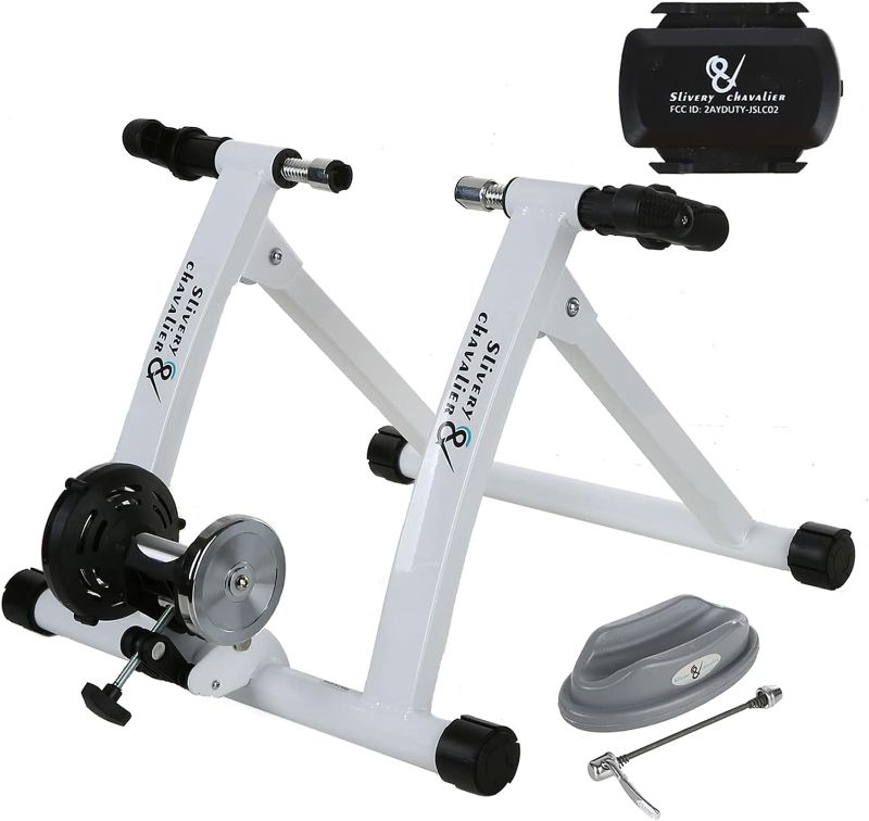 Photo 1 of * STOCK IMG AS REF** SLIVERY&CHAVALIER Smart Bike Resistance Trainer Stand for Indoor Riding Cycling with Power Mode Sensor, Noise Reduction, Compatible with Onelap, Zwift and Bluetooth 4.0 SILVER