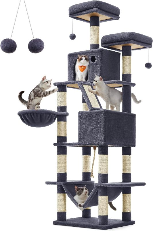 Photo 1 of *STOCK IMG AS REF* Feandrea Cat Tree, 81.1-Inch Large Cat Tower GRAY 