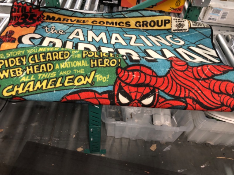 Photo 2 of  4.5X6' Large; Spiderman Retro Classic Comic Superhero Multi-Colored