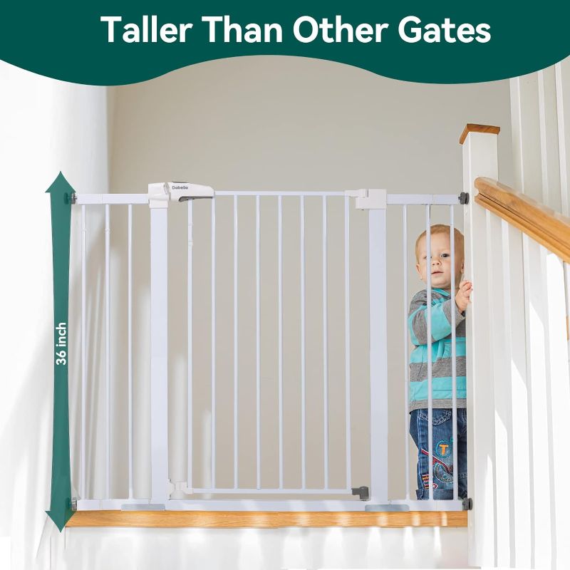 Photo 1 of 36 Inch Tall Metal Baby Gate, 29-48" Pressure Mounted 