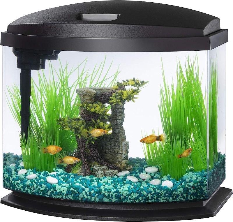 Photo 1 of *STOCK IMG AS REF* Aqueon LED MiniBow Small Aquarium Fish Tank Kit with SmartClean Technology, Black, 5 Gallon