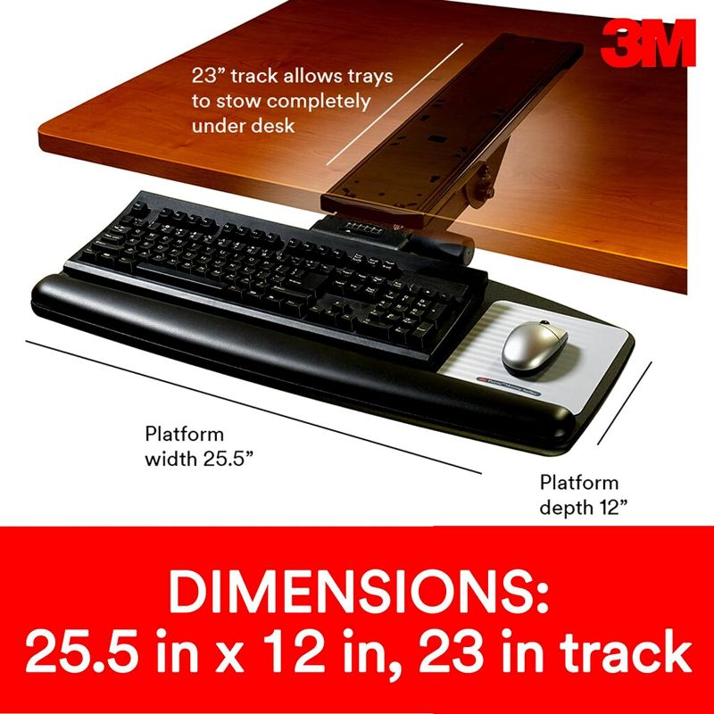 Photo 1 of 3M Keyboard Tray, Just Lift To Adjust Height And Tilt, Sturdy Tray