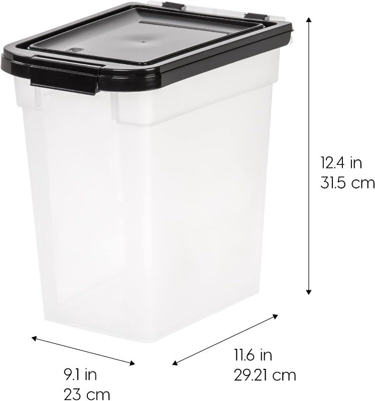 Photo 1 of *STOCK IMG AS REF* IRIS USA 25 Lbs / 32.5 Qt +10 Lbs / 12.75 Qt WeatherPro Airtight Pet Food Storage Container