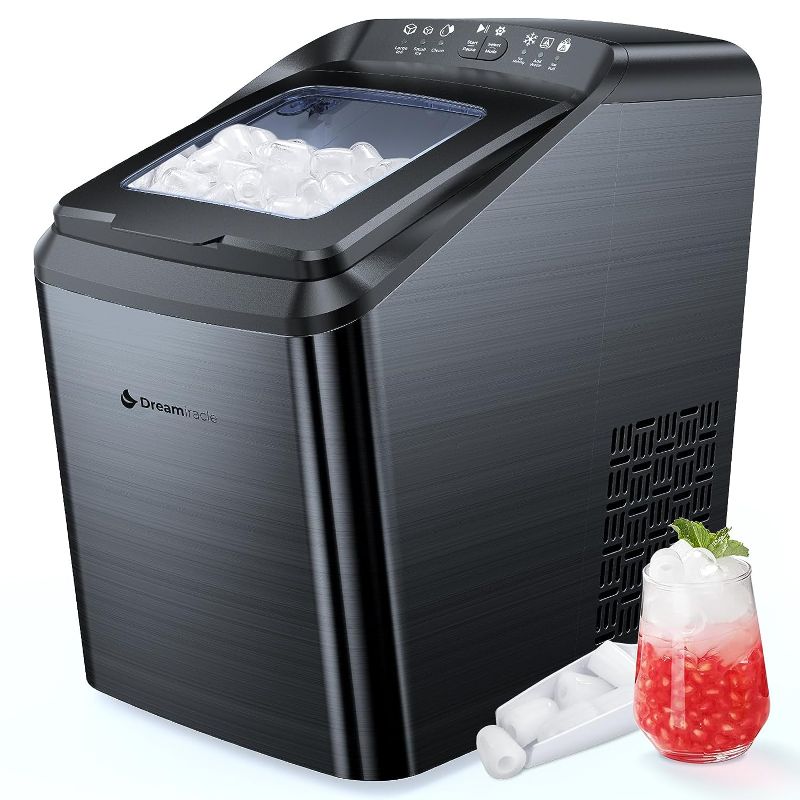 Photo 1 of (USED AND FOR PARTS ONLY NON REFUNABLE) Dreamiracle Ice Maker Machine Countertop Self-Cleaning, 33lbs/24h, Two-Size Bullet Ice Cubes, 2.8L Water Tank, 9 Cubes/Batch

