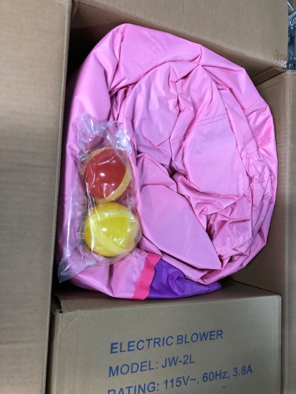 Photo 1 of Action Air Bounce House, Princess Inflatable Bounce House with Blower, Pink Bouncy House for Girls, Flying Unicorn Theme Bouncy Castle, Durable Sewn and Extra Thick, Love for Kids