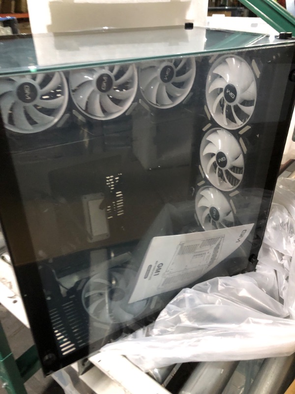 Photo 1 of GIM ATX Mid-Tower PC Case Black 10 Pre-Installed 120mm RGB Fans Gaming PC Case 2 Tempered Glass Panels Gaming Style Windows Computer & Desktop Case USB 3.0 I/O Port, Water-Cooling Ready (Black) Black-with Fans