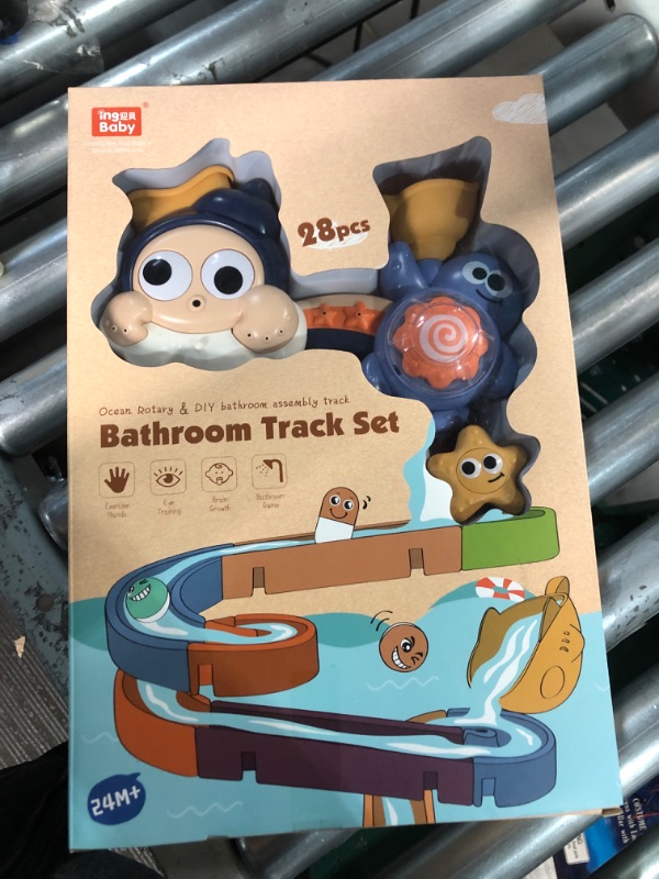Photo 1 of Bath Toys for Toddlers 1-3 Year Old Boy Girl - Interactive Baby Bathtub Toy Set with Wall Tracks, Waterwheel Toys, Bathtub Toys Ball Track Shower Water Slide Take Apart Game