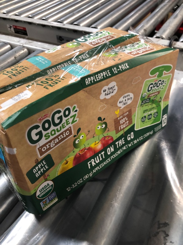 Photo 3 of  2 PACK GoGo squeeZ Fruit on the Go Organic, Apple Apple, 3.2 oz (Pack of 12)