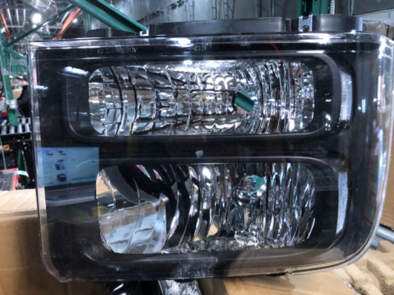 Photo 4 of PIT66 Headlights, Compatible with 99-04 Ford F250 F350 F450 F550 Super Duty/00-04 Ford Excursion Clear lens Black Housing Clear Reflector with Harness 1999-2004 F250 (Basic-Clear Lens Clear Reflector)