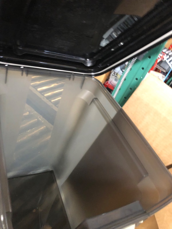 Photo 1 of *MISSING WHEELS* IRIS USA 55 Lbs / 67 Qt WeatherPro Airtight Pet Food Storage Container, BPA Free, Smoke 