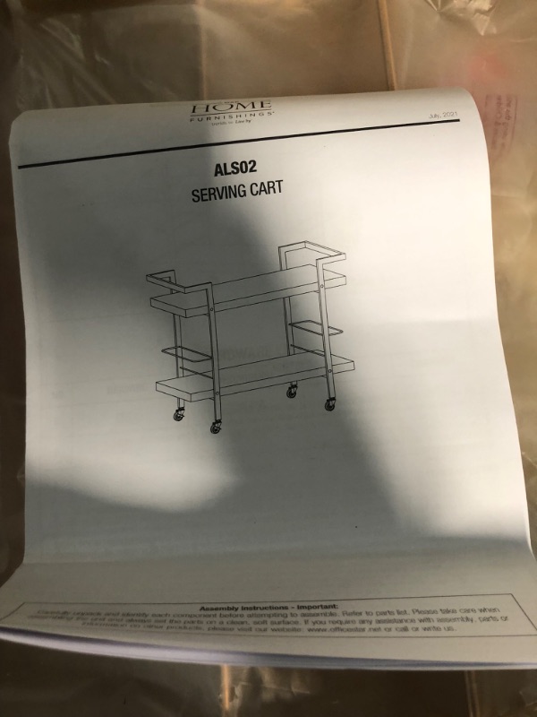 Photo 2 of *MINOR DAMAGE*
Alios Serving Cart with Gold Frame