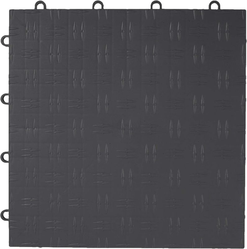 Photo 1 of * STOCK IMG AS REF* Garage Floor, Durable Interlocking Floor Tiles, 50 Pack, Non-Slip Diamond Plate Garage Tiles