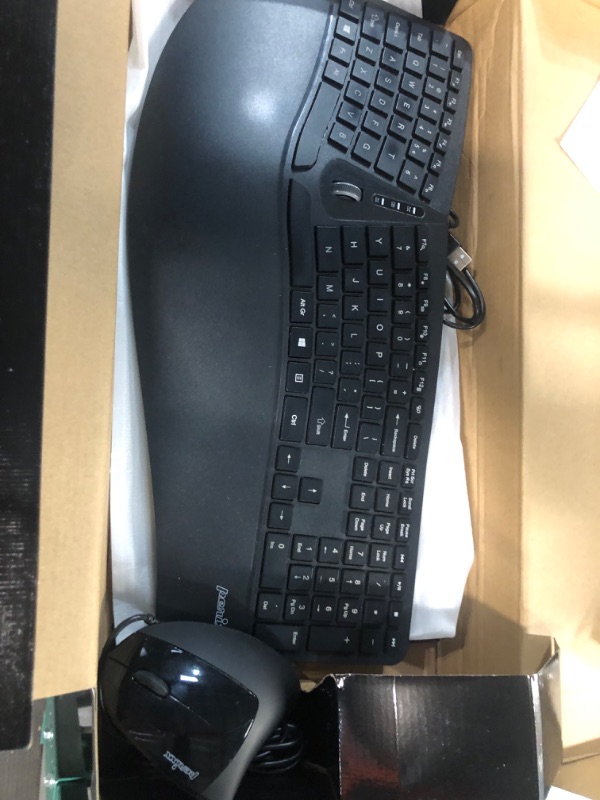 Photo 4 of Perixx Periduo-505, Wired USB Ergonomic Split Keyboard and Vertical Mouse Combo with Adjustable Palm Rest and Short Tactical Membrane Keys, US English Layout