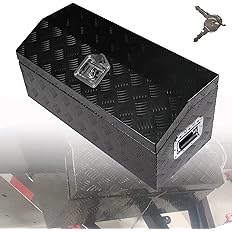 Photo 1 of 30 Inch Aluminum Trailer Tongue Tool Box for Truck Pickup Trailer Flatbed RV Storage Box 29.92in x 13.15in x 13.46in (L x W x H) w/Side Handle Black