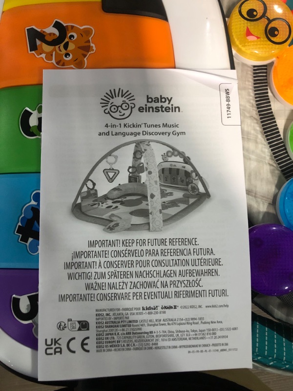 Photo 4 of (PARTS ONLY) **MISSING TOYS - PIANO DOES NOT WORK*
Baby Einstein 4-in-1 Kickin' Tunes Music and Language Play Gym and Piano Tummy Time Activity Mat