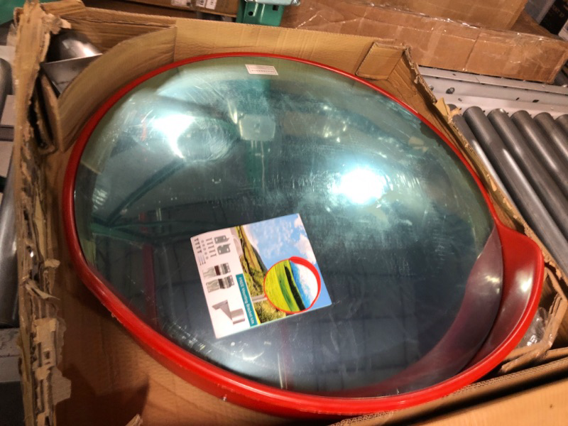 Photo 2 of * used * damaged * see images *
24" Security Mirror PC Convex Traffic Mirror Wide Angle Curved Safety Mirror Circular Pole Mount w/Adjustable Bracket 