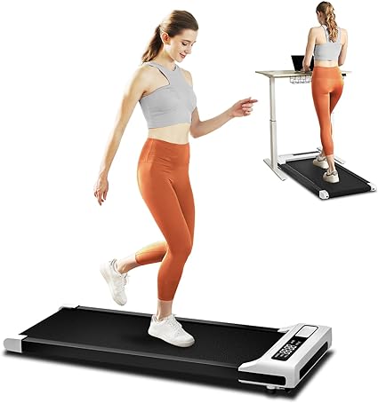 Photo 1 of JURITS Walking Pad 2 in 1 for Walking and Jogging, Under Desk Treadmill for Home Office with Remote Control, Portable Walking Pad Treadmill Under Desk, Desk Treadmill in LED Display