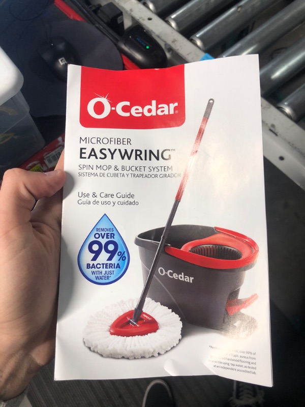 Photo 4 of **READ NOTES BELOW**O-Cedar EasyWring Microfiber Spin Mop, Bucket Floor Cleaning System, Red, Gray