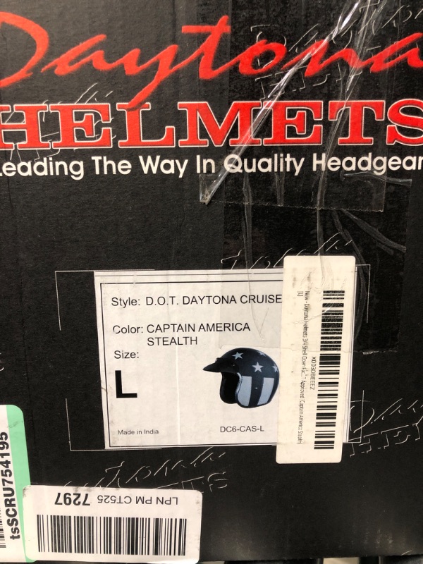 Photo 2 of **NON REFUNDABLE NO RETURNS SOLD AS IS*******
Daytona Helmets Half Skull Cap Motorcycle Helmet – DOT Approved *captain america size: L