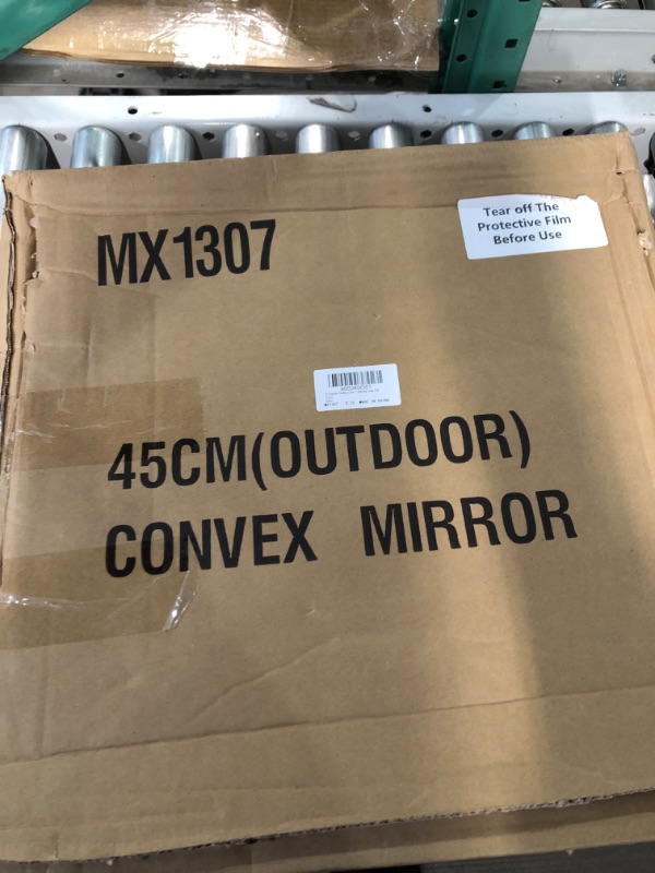 Photo 1 of 2 Pieces Safety Convex Mirror Traffic Mirror Corner Mirror Outdoor Security Mirror Blind Spot Mirror for Driveway Road Parking Lot Garage Warehouse, Tear off The Protective Film Before Use (18 Inch)