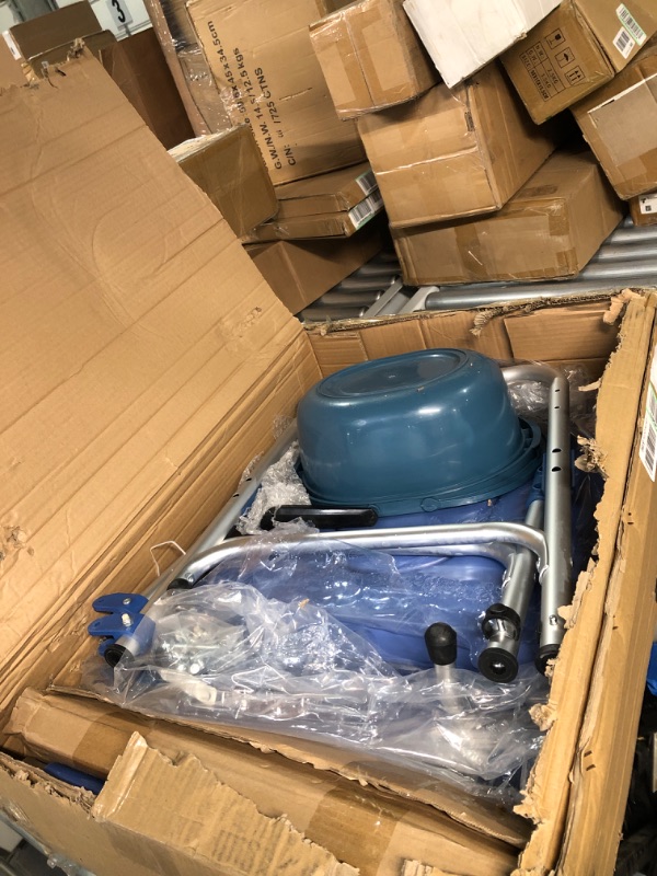 Photo 1 of tonchean Shower Chair on Wheels Shower Wheel Chair Bath and Toilet Shower Seat Waterproof Potty Chair with Wheels Rolling Commode Chair 330 lbs Loading Bedside Commode Chair