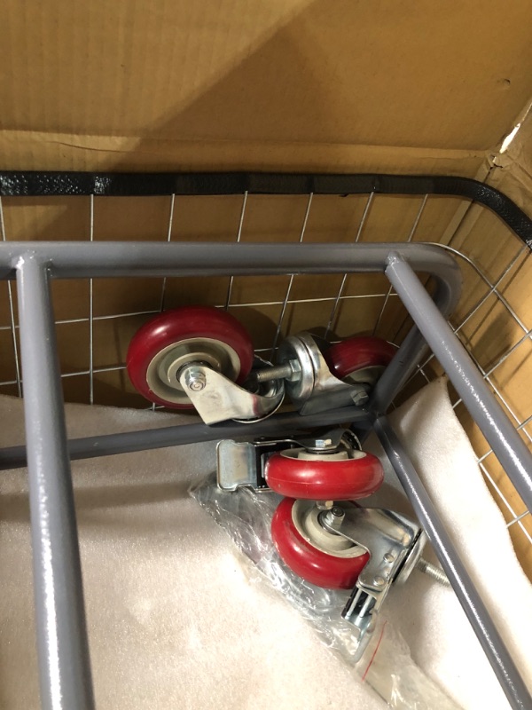 Photo 1 of VEVOR Wire Laundry Cart 2.2 Bushel, Wire Laundry Basket With Wheels 20''x15.7''x26'', Commercial Wire Laundry Basket Cart, Galvanized Steel Frame with 5'' Casters, Wire Basket Cart for Laundry