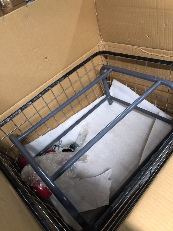 Photo 1 of VEVOR Wire Laundry Cart 2.2 Bushel, Wire Laundry Basket With Wheels 20''x15.7''x26'', Commercial Wire Laundry Basket Cart, Galvanized Steel Frame with 5'' Casters, Wire Basket Cart for Laundry