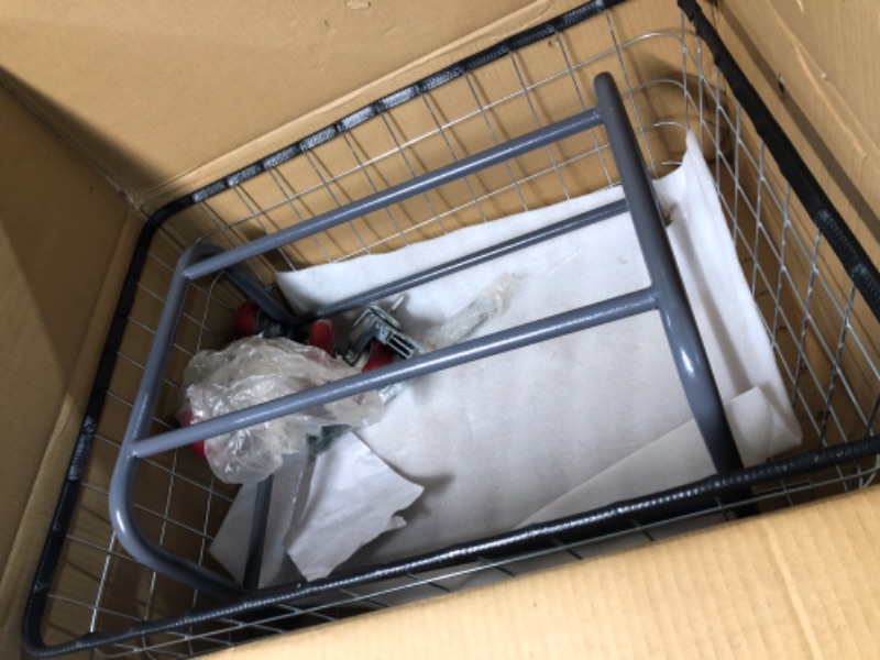 Photo 1 of VEVOR Wire Laundry Cart 2.2 Bushel, Wire Laundry Basket With Wheels 20''x15.7''x26'', Commercial Wire Laundry Basket Cart, Galvanized Steel Frame with 5'' Casters, Wire Basket Cart for Laundry