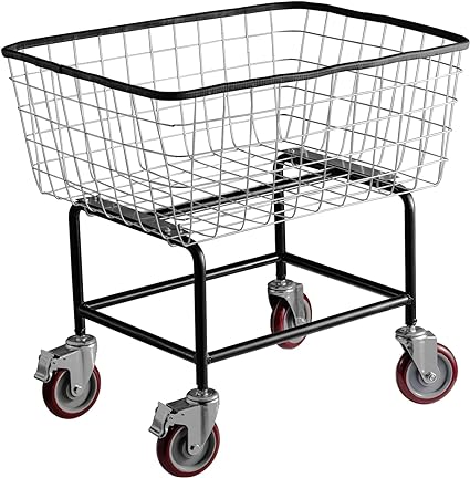 Photo 1 of VEVOR Wire Laundry Cart 2.2 Bushel, Wire Laundry Basket With Wheels 20''x15.7''x26'', Commercial Wire Laundry Basket Cart, Galvanized Steel Frame with 5'' Casters, Wire Basket Cart for Laundry