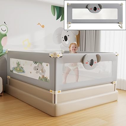 Photo 1 of EAQ Bed Rail for Toddlers,Free Installation Infants Safety Bed Guardrail, Toddler Bed Rails for Twin, Full Size, Queen &King Mattress,One Pack (59", Frog)