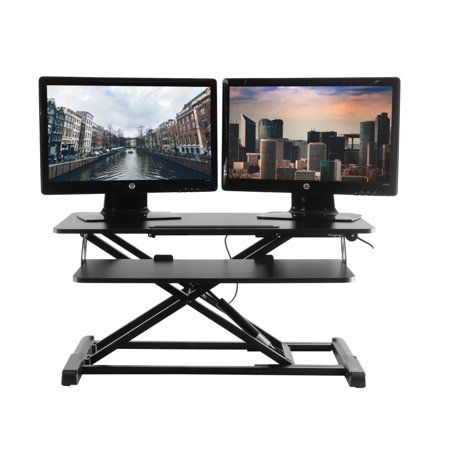 Photo 1 of TechOrbits Standing Desk - Stand up Desk Converter and Monitor Riser - Height Adjustable Sit Stand Tabletop Workstation