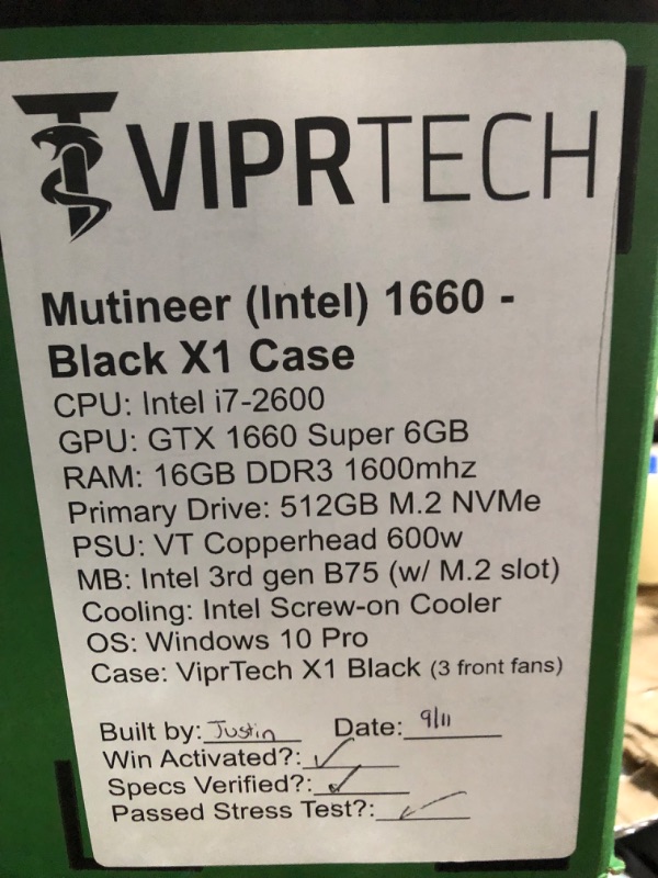 Photo 5 of ViprTech Mutineer Gaming PC Desktop 