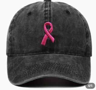 Photo 1 of Breast Cancer Awareness Hat 4 Pcs Pink Ribbon Embroidered Baseball Cap Adjustable Hat Novelty Beating Breast Cancer Gifts
