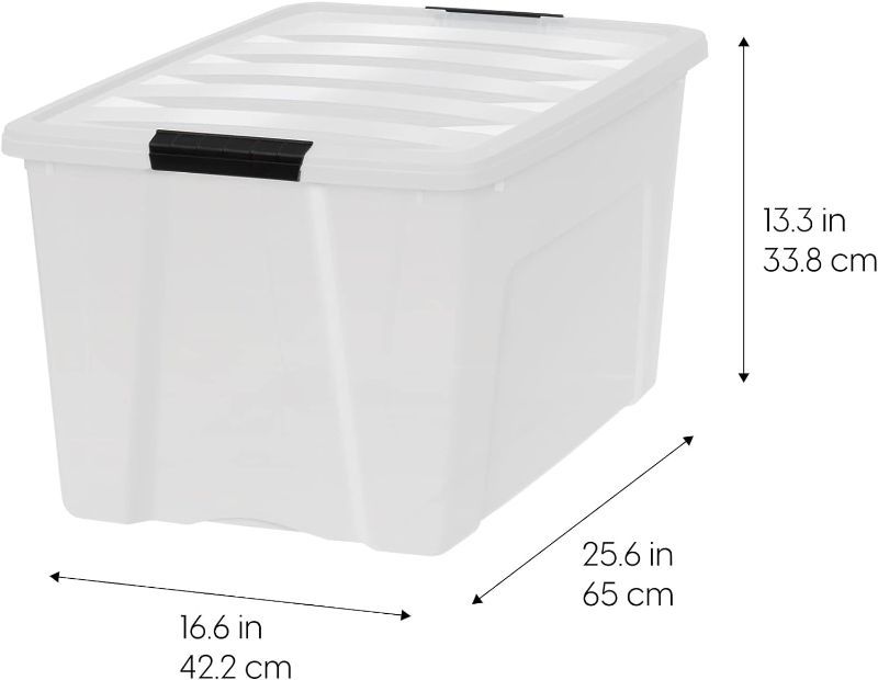 Photo 1 of **SEE NOTES** IRIS USA 72qt Plastic Storage Bin with Lid and Secure Latching Buckles, Pearl