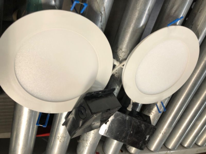 Photo 3 of **USED BUT APPEARS NEW**  Sunco Lighting 6 Inch Ultra Thin LED Recessed Ceiling Lights, Smooth Trim, 5000K Daylight, Dimmable, 14W=100W, 850 LM, Wafer Thin, Canless with Junction Box - Energy Star 2 Pack 5000k Daylight 2 Count (Pack of 1)