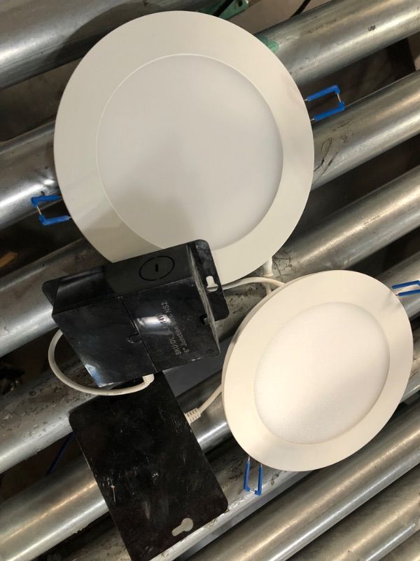 Photo 2 of **USED BUT APPEARS NEW**  Sunco Lighting 6 Inch Ultra Thin LED Recessed Ceiling Lights, Smooth Trim, 5000K Daylight, Dimmable, 14W=100W, 850 LM, Wafer Thin, Canless with Junction Box - Energy Star 2 Pack 5000k Daylight 2 Count (Pack of 1)