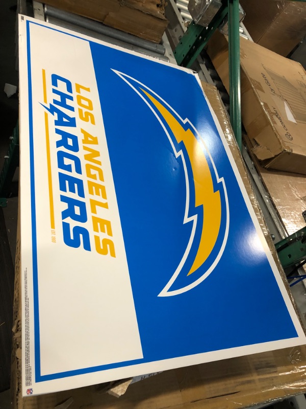 Photo 1 of **BENT/CREASED, SEE PHOTOS** 34"x22.5" Los Angeles Chargers Graphic Poster Board