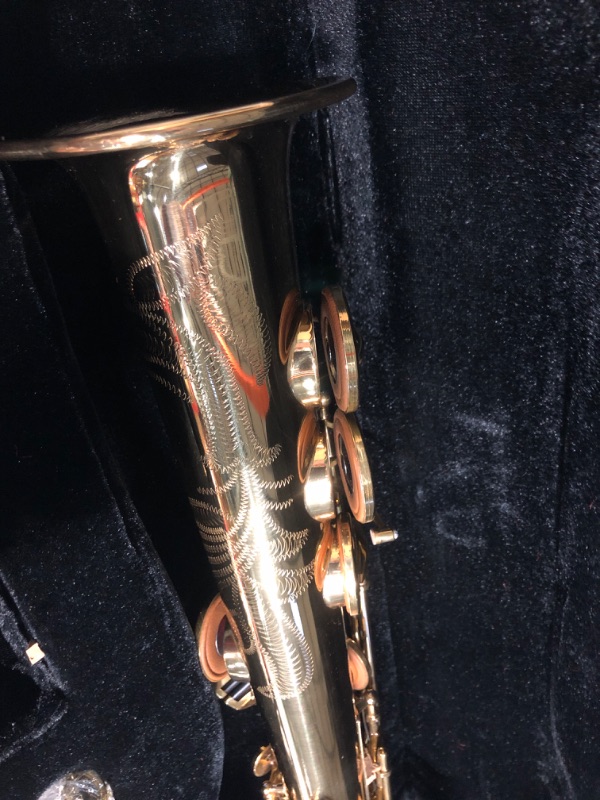 Photo 3 of EastRock Bb Soprano Saxophone Straight Gold Laquer Sax 